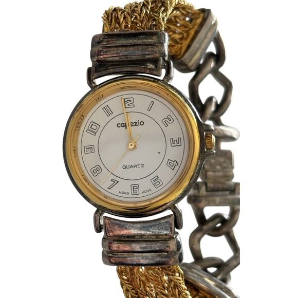 Capezio Quartz 5538 Women’s Bracelet Watch Silver Gold Toned New Battery - Picture 5 of 7
